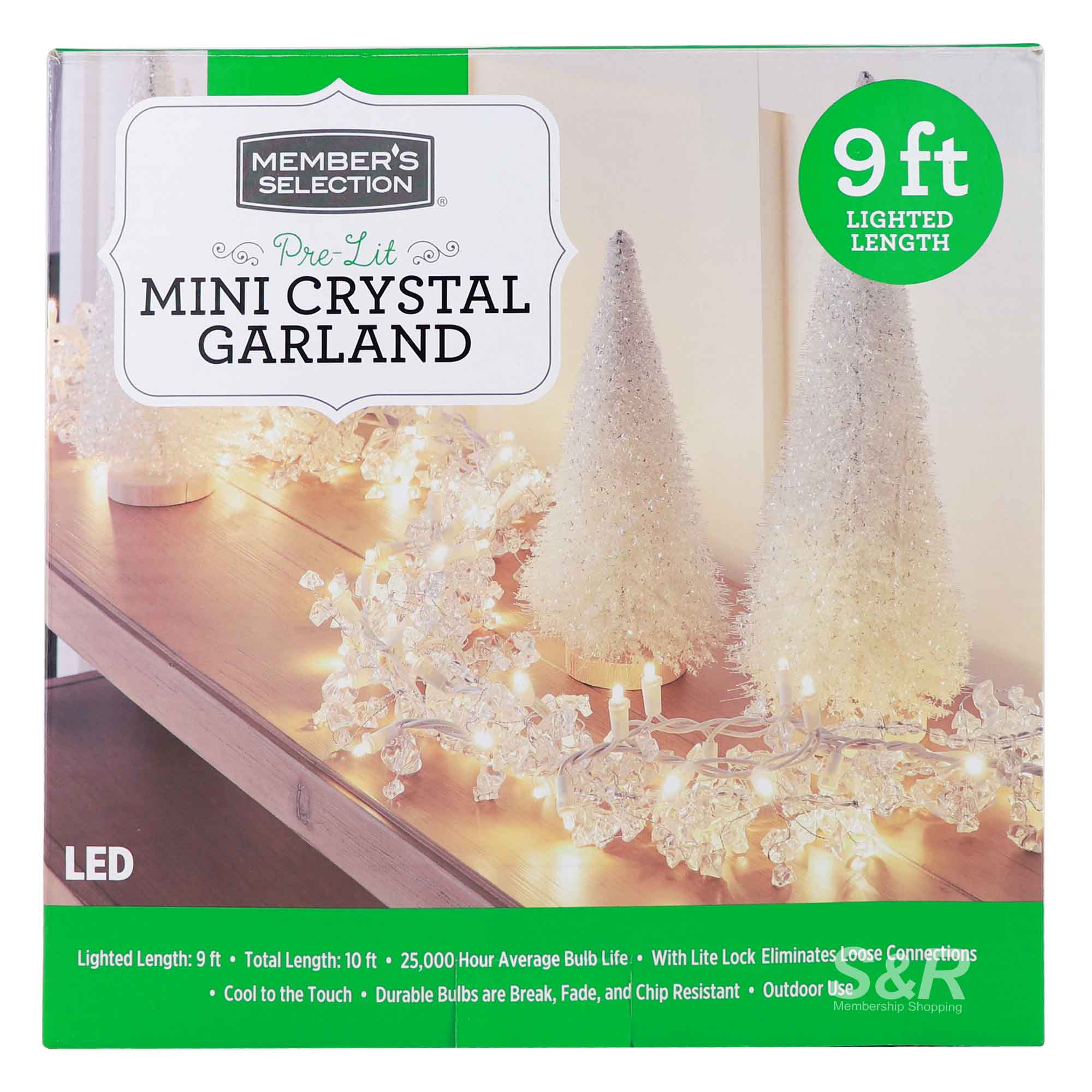 Member's Selection Pre-Lit Mini Crystal Garland 10ft Member's Selection Pre-Lit Mini Crystal Garland 10ft